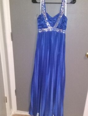 Morgan & Co. Royal Blue Sequin-Strap Maxi Dress
